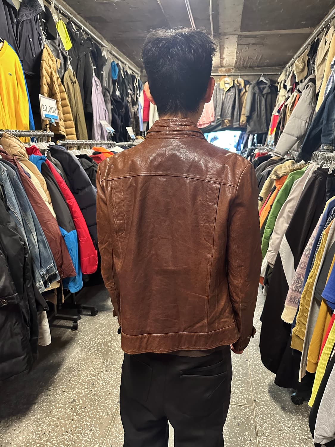 브라운 가죽 자켓 m사이즈  상품이미지3
