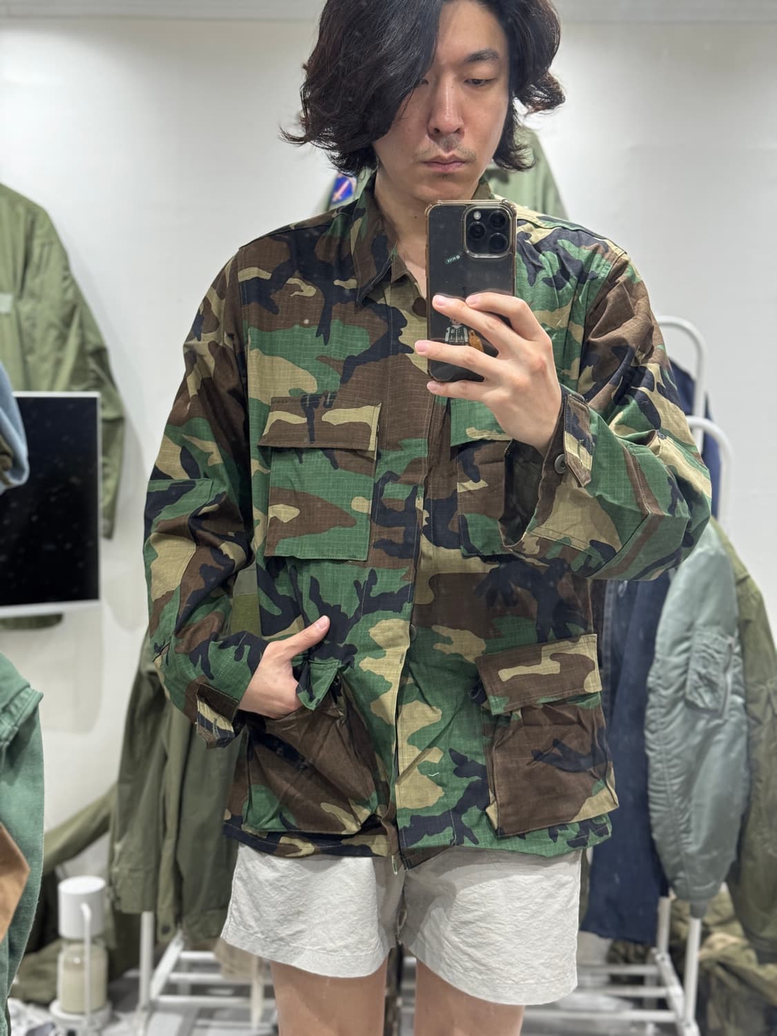 90s 미군 BDU 우드랜드 카모 셔츠 (M-R) 상품이미지10