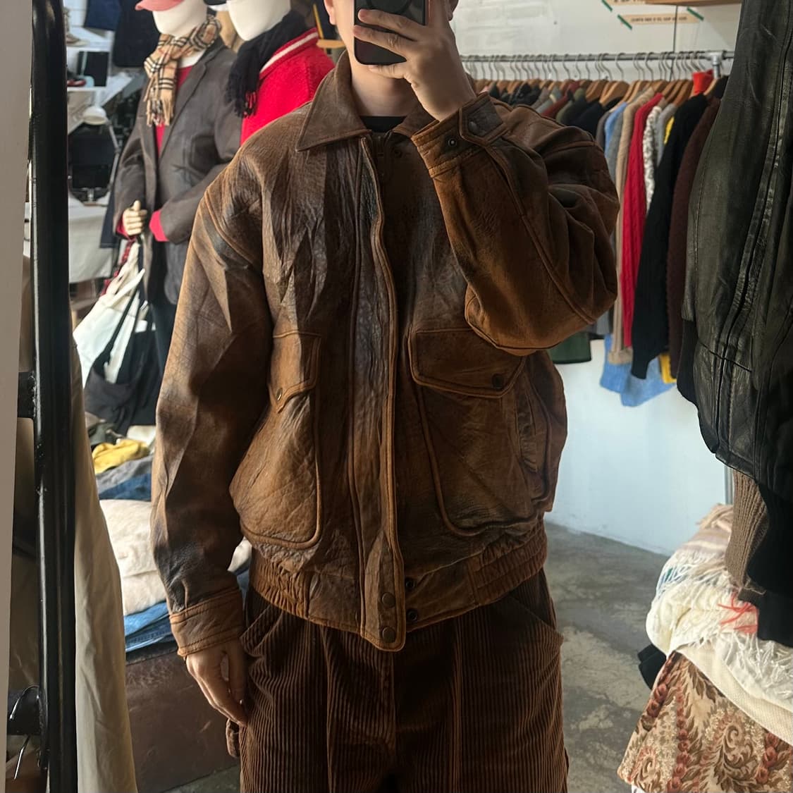 (착용컷) Creation Cube 가죽 자켓 (남성용 103) 상품이미지3