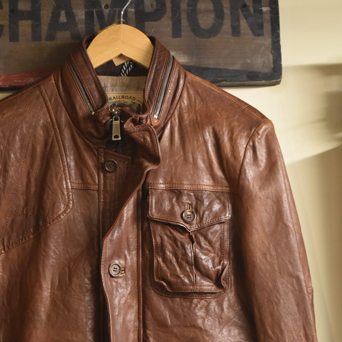 지오지아(ZIOZIA) 양가죽 자켓 브라운 100 상품이미지2