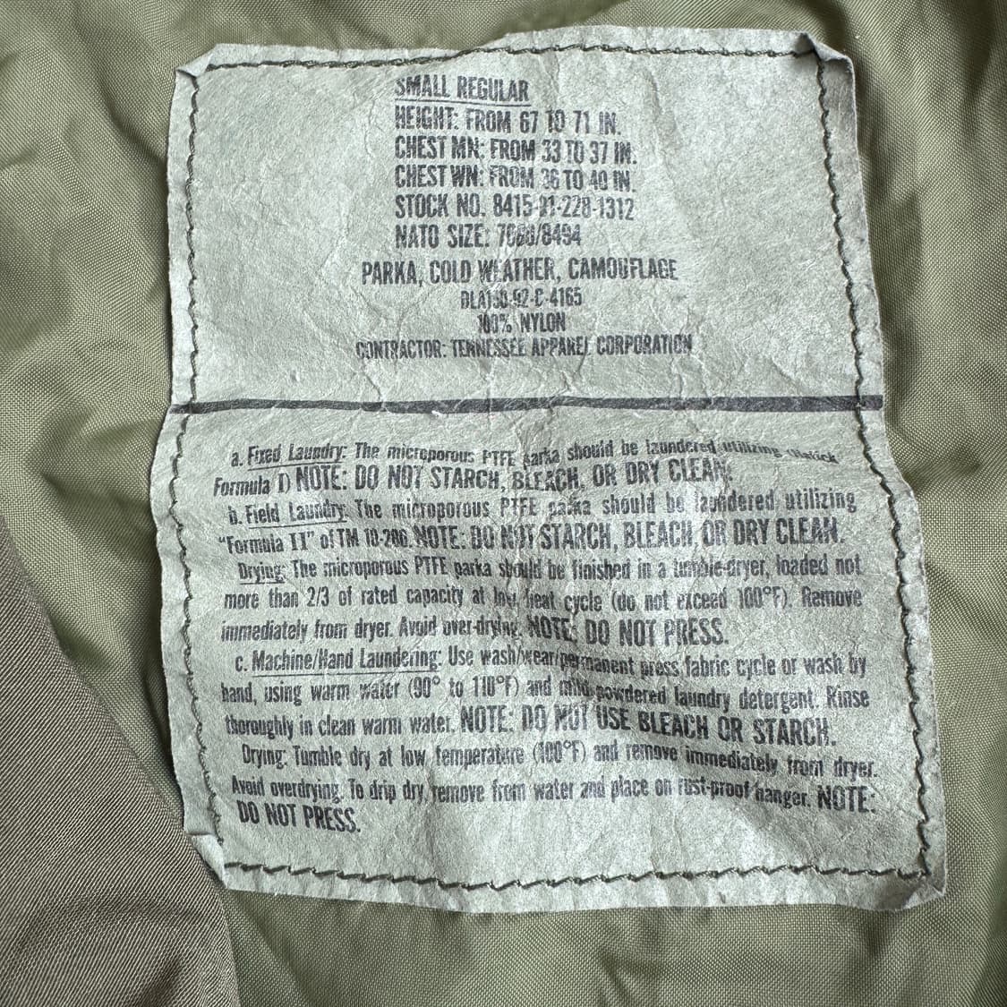 미군 OG 우드랜드 고어텍스 파카 자켓 상품이미지8