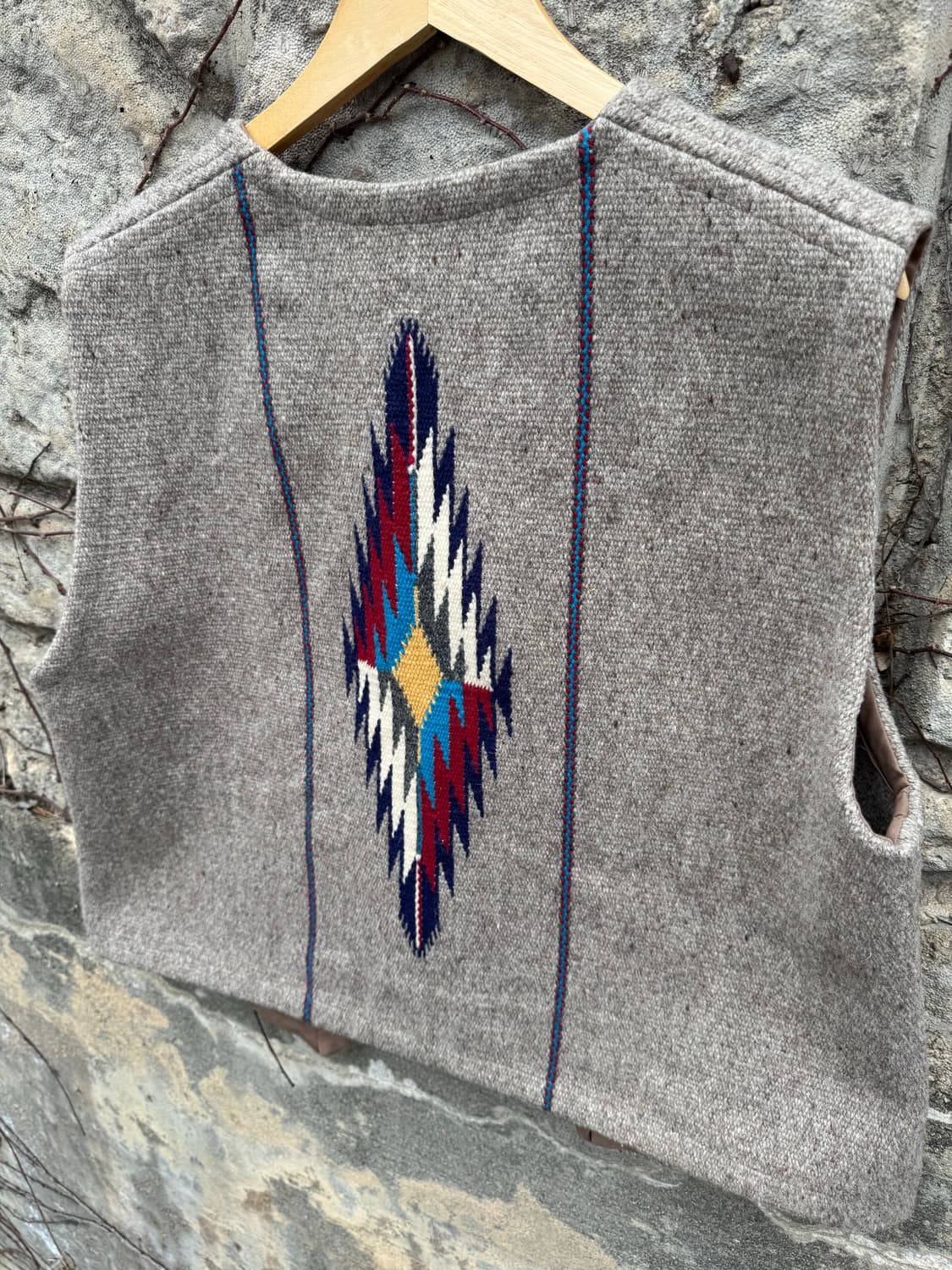 트루히요스 핸드 우븐 울 오르테가 네이티브 웨스턴 치마요 베스트 xl w 상품이미지4