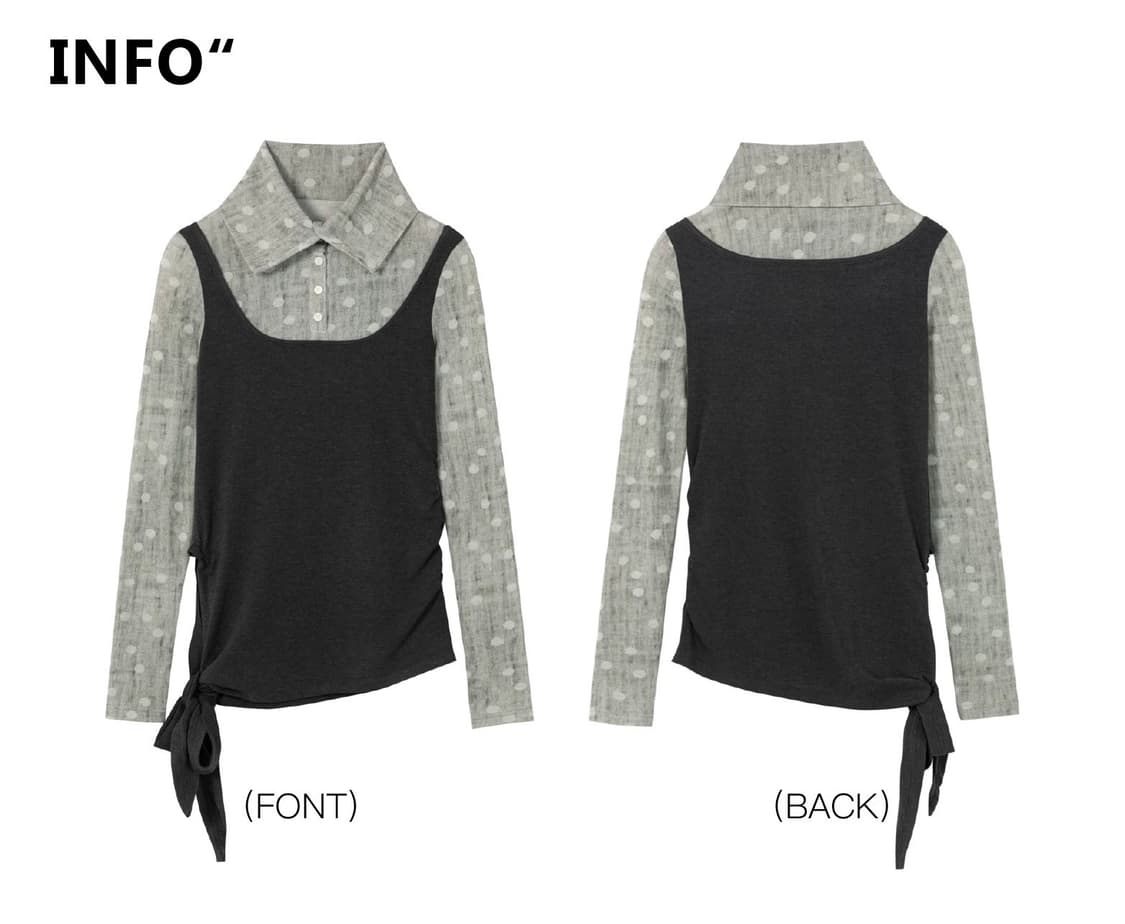 YAWHAT 도트 레이어드 디자인 탑 상품이미지5