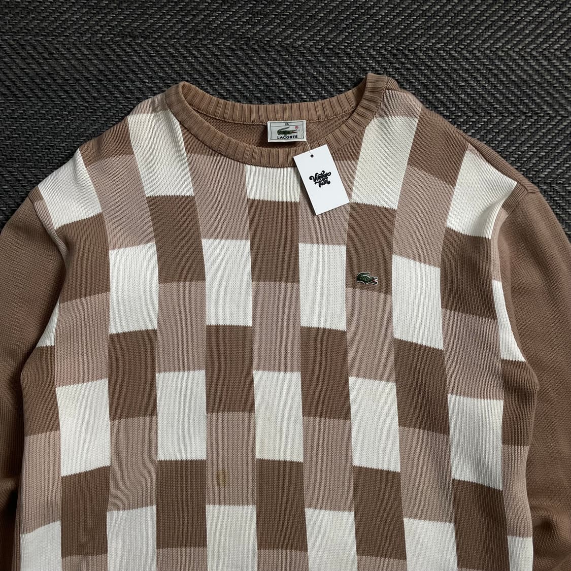 라코스테 빈티지 자수로고 블럭 패턴 니트o 4132 상품이미지4
