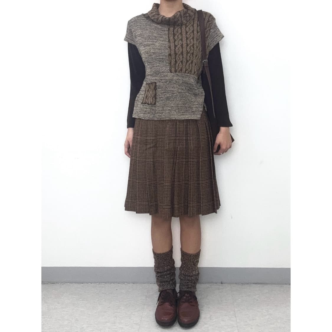 빈티지 브라운 히피 레이어드 니트 상품이미지2