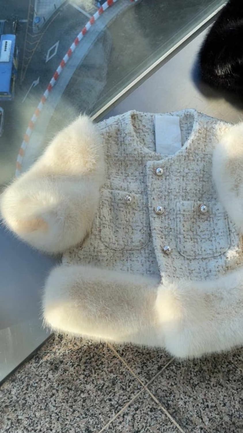 트위드 퍼 자켓 상품이미지1