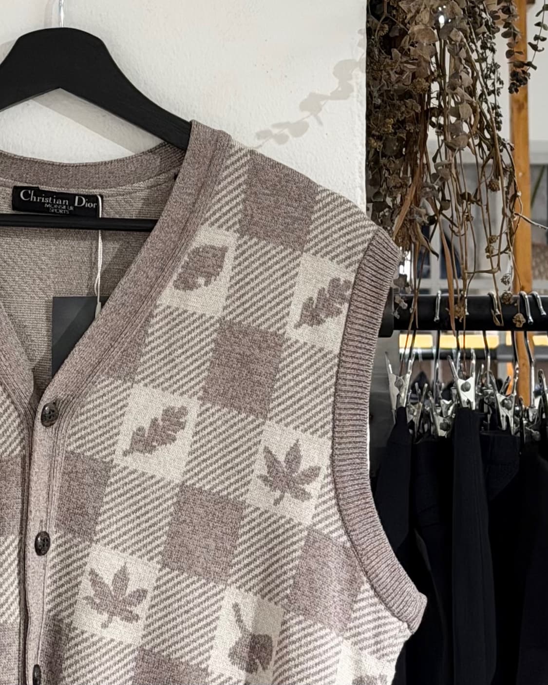 크리스찬 디올 무슈 스포츠 밀크브라운 패턴 니트 베스트 상품이미지3
