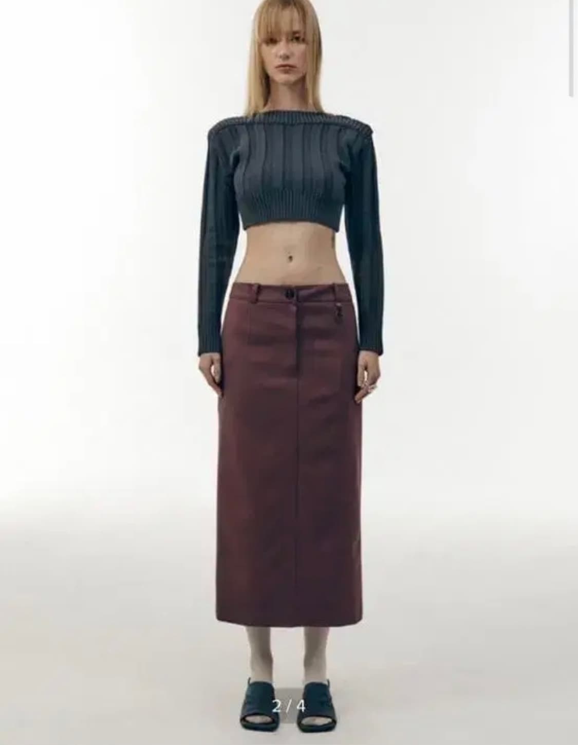 로우클래식 보트넥 크롭니트 상품이미지3