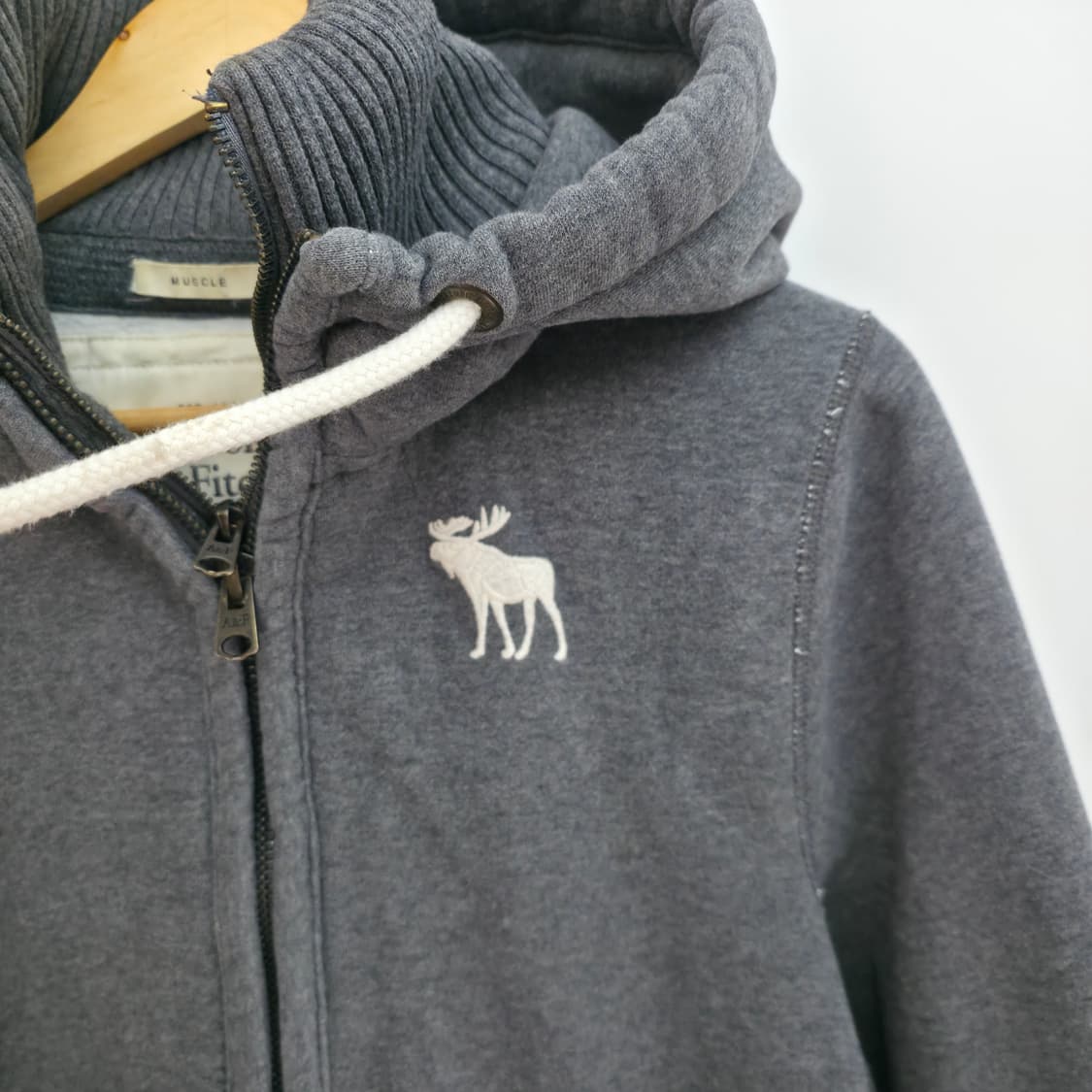 [M] 아베크롬비 그레이 더블 지퍼 후드집업 상품이미지4