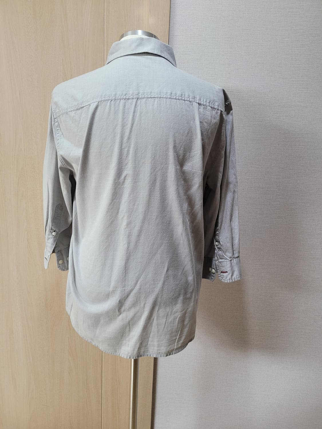 UGIZ 남자 면 7부 셔츠 100 라이트그레이 상품이미지5