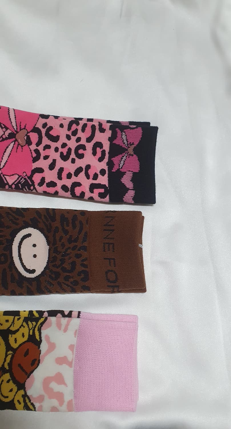 호피 레오파드 리본 스마일 양말 상품이미지4