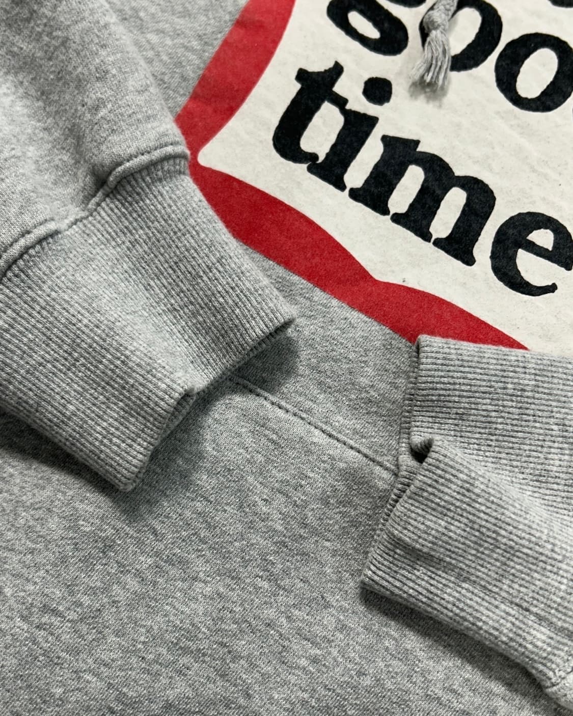 헤브어굿타임 그레이 빅로고 후드티  상품이미지4