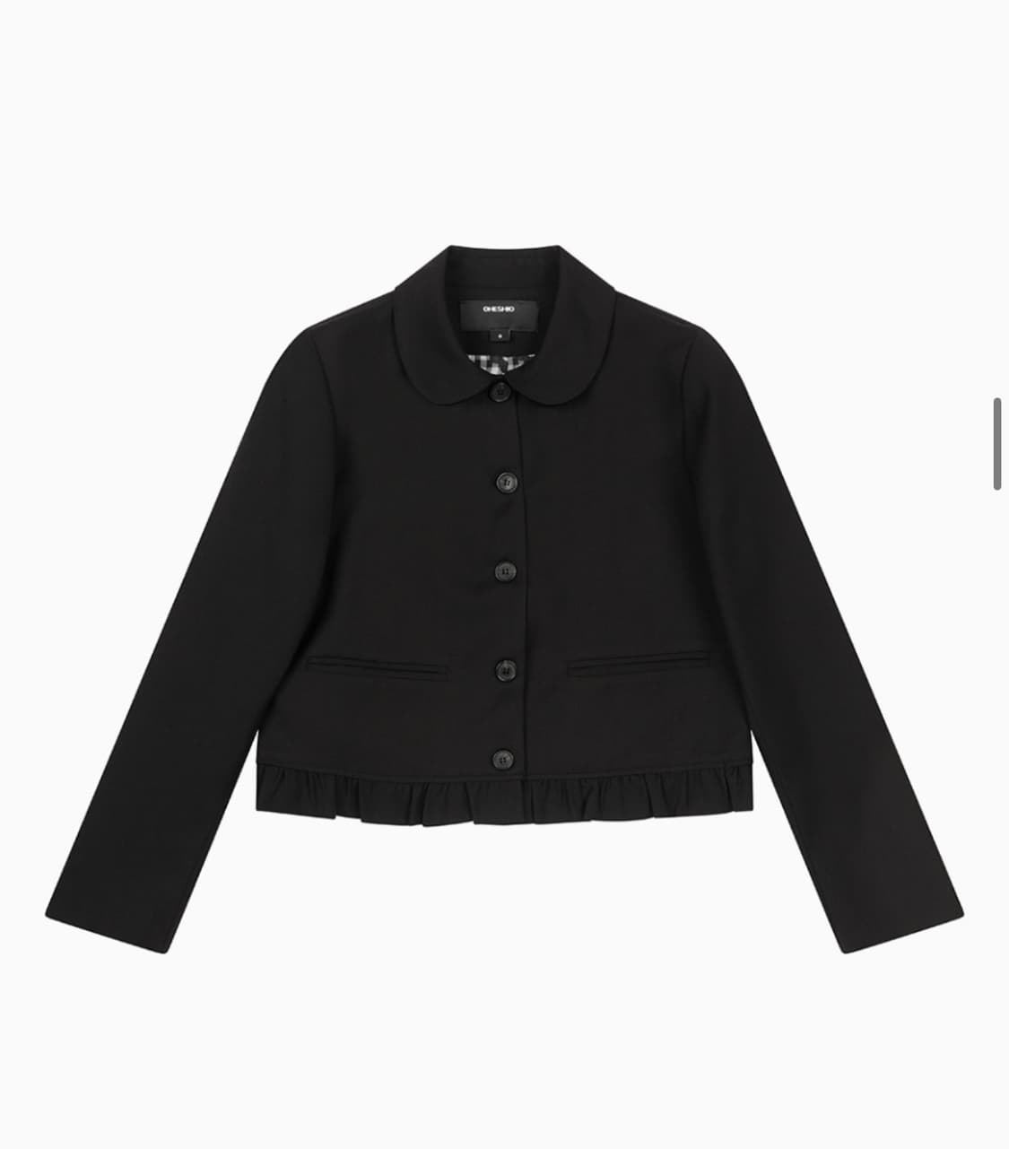 새상품) 오헤시오 라운드 프릴자켓 블랙 상품이미지1