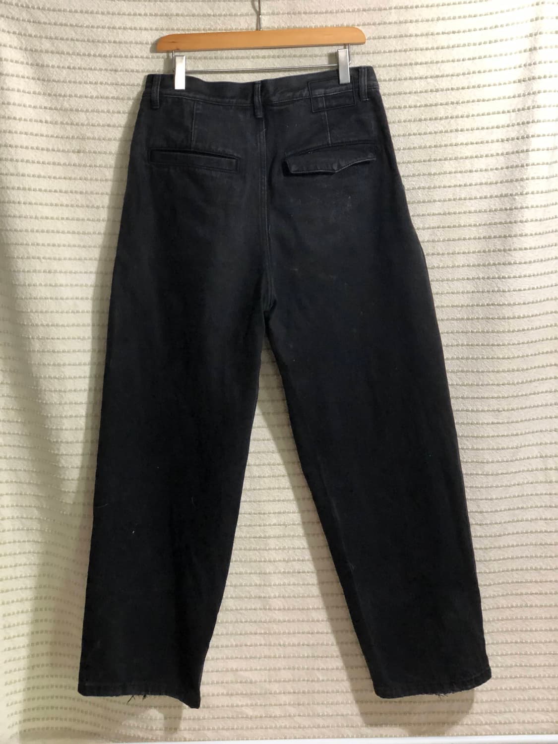 스튜디오톰보이 원턱 세미 와이드 블랙진 흑청 데님 청바지 상품이미지2