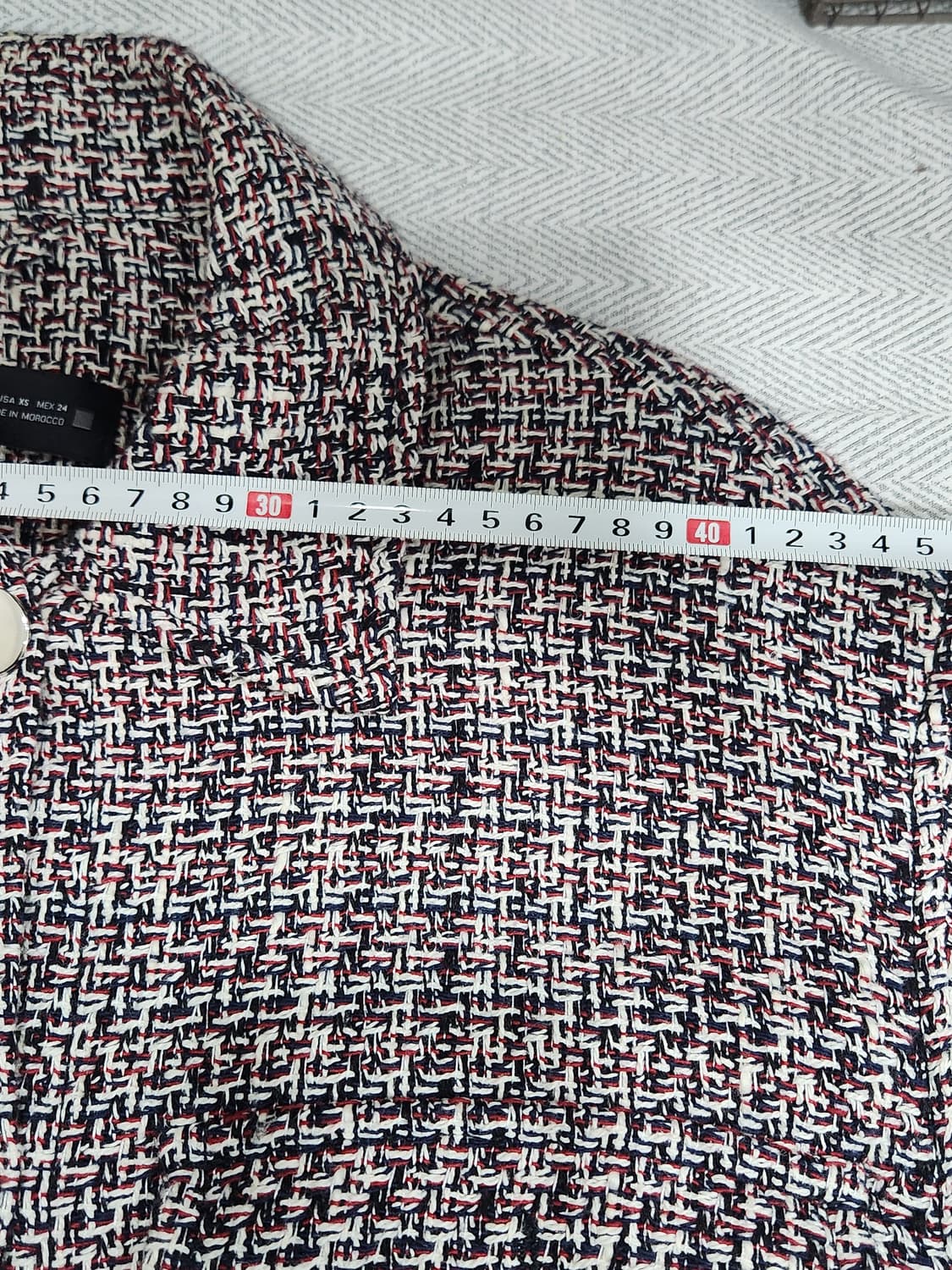 [S] 자라 ZARA  트위드 셔츠형 자켓 여성 S사이즈 오버핏 상품이미지10