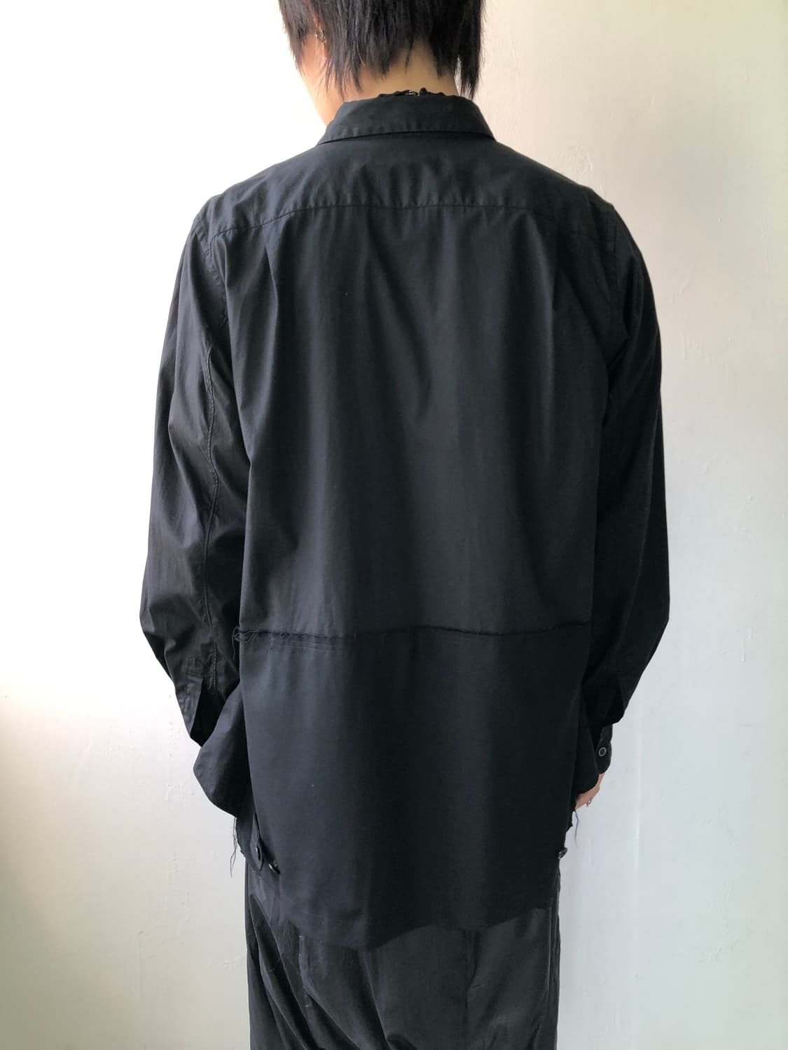 블랙 꼼데가르송 도킹 롱 셔츠 상품이미지5