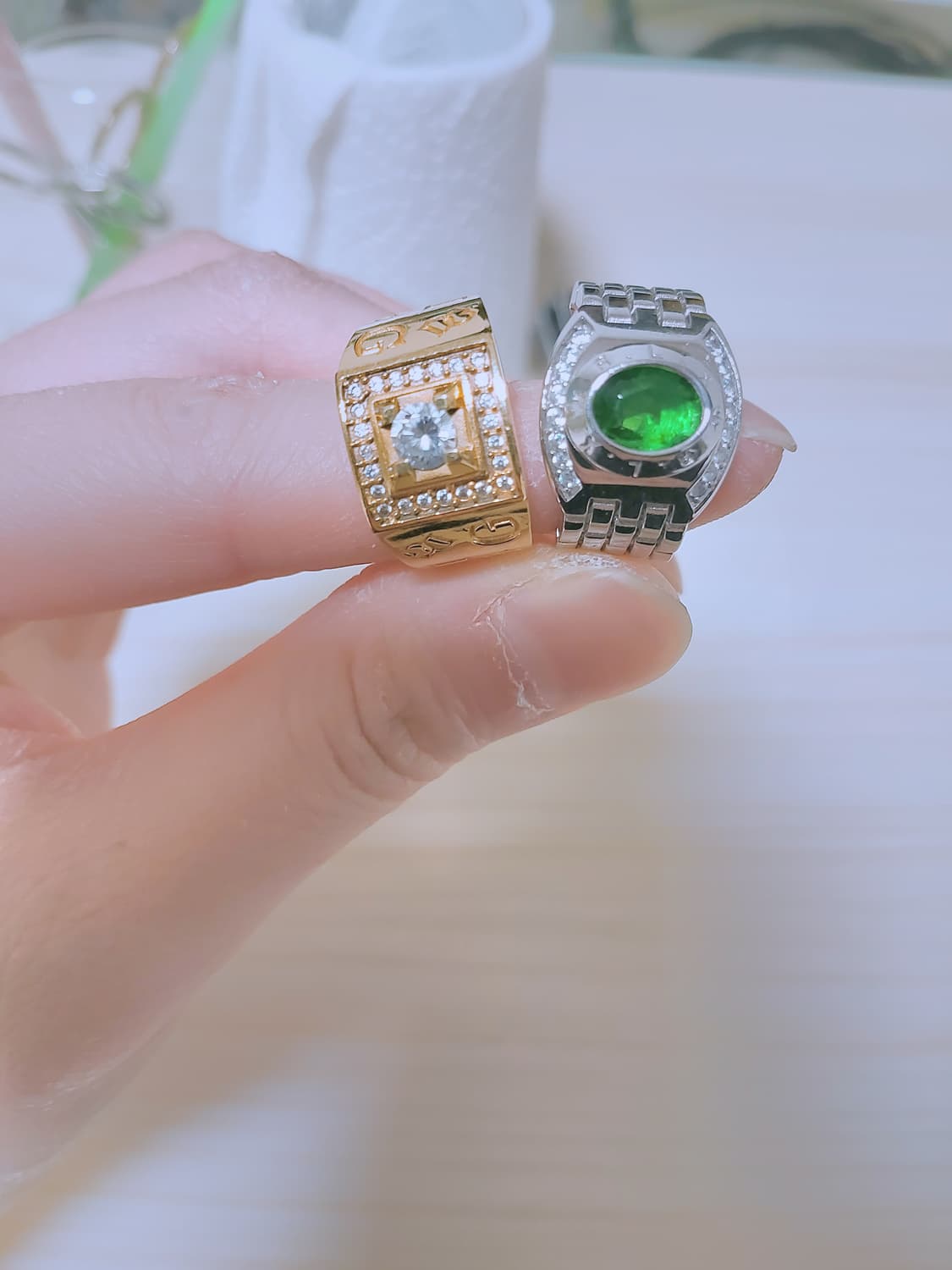 지금당장,판매합니다! 반지가작아서,둘다,사용을,안합니다!  둘다정리합니다 상품이미지5