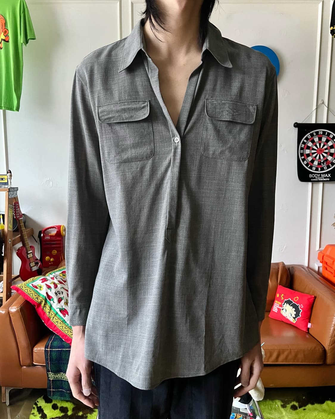 JIL SANDER Minimalism Gray Skipper Shirt 상품이미지2