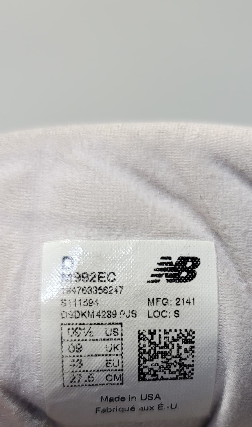 뉴발란스 992 화이트 네이비 MADE IN USA 275 상품이미지7