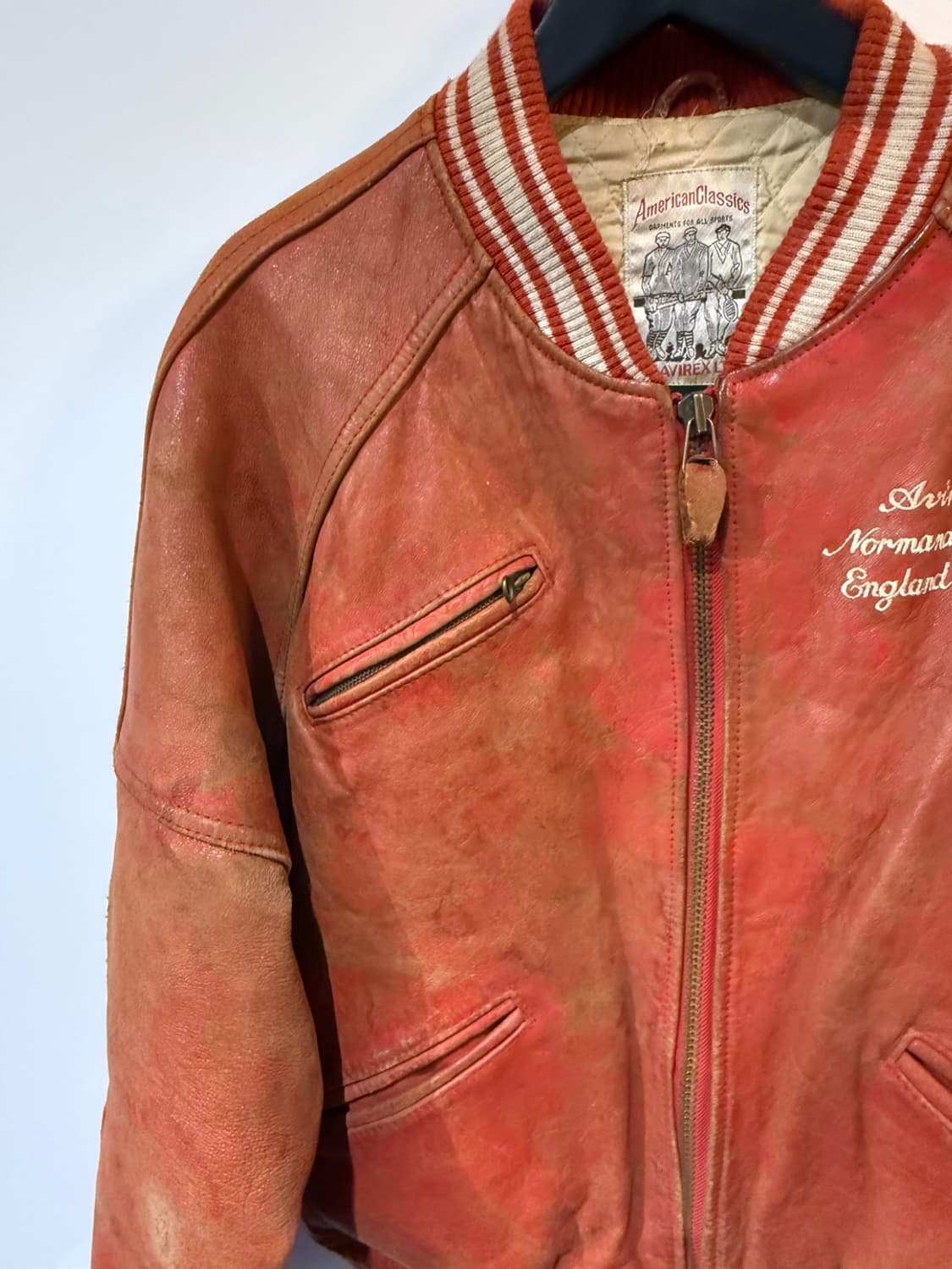 아비렉스 리얼레더 페이딩 빈티지 자켓 avirex 상품이미지4