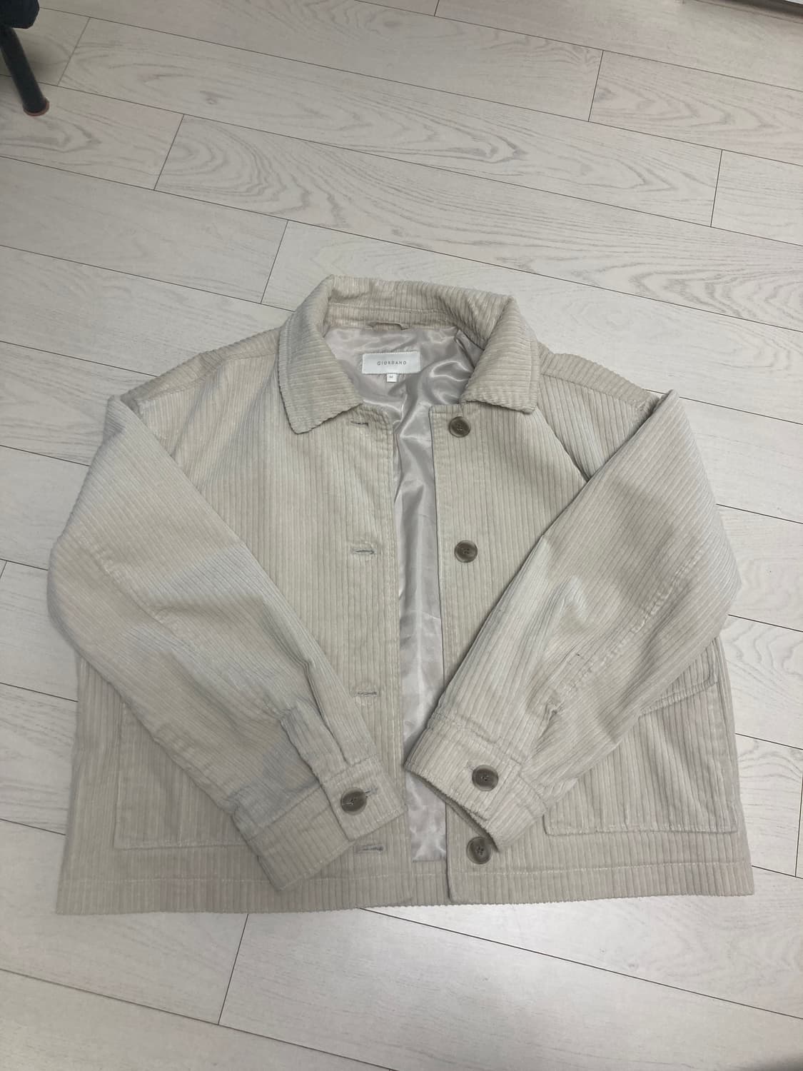 지오다노 아이보리 코듀로이 셔츠 자켓 상품이미지1