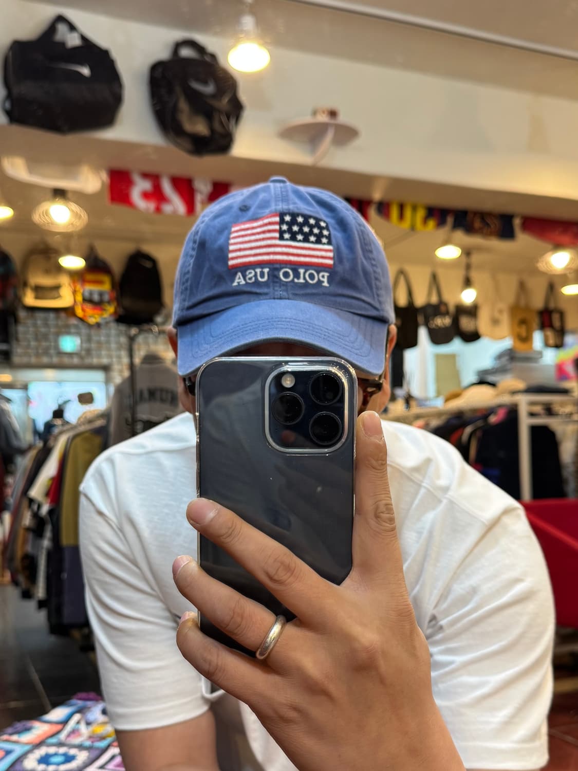 폴로 랄프로렌 USA 플래그 스포츠 치노 6패널 볼캡 네이비 상품이미지9