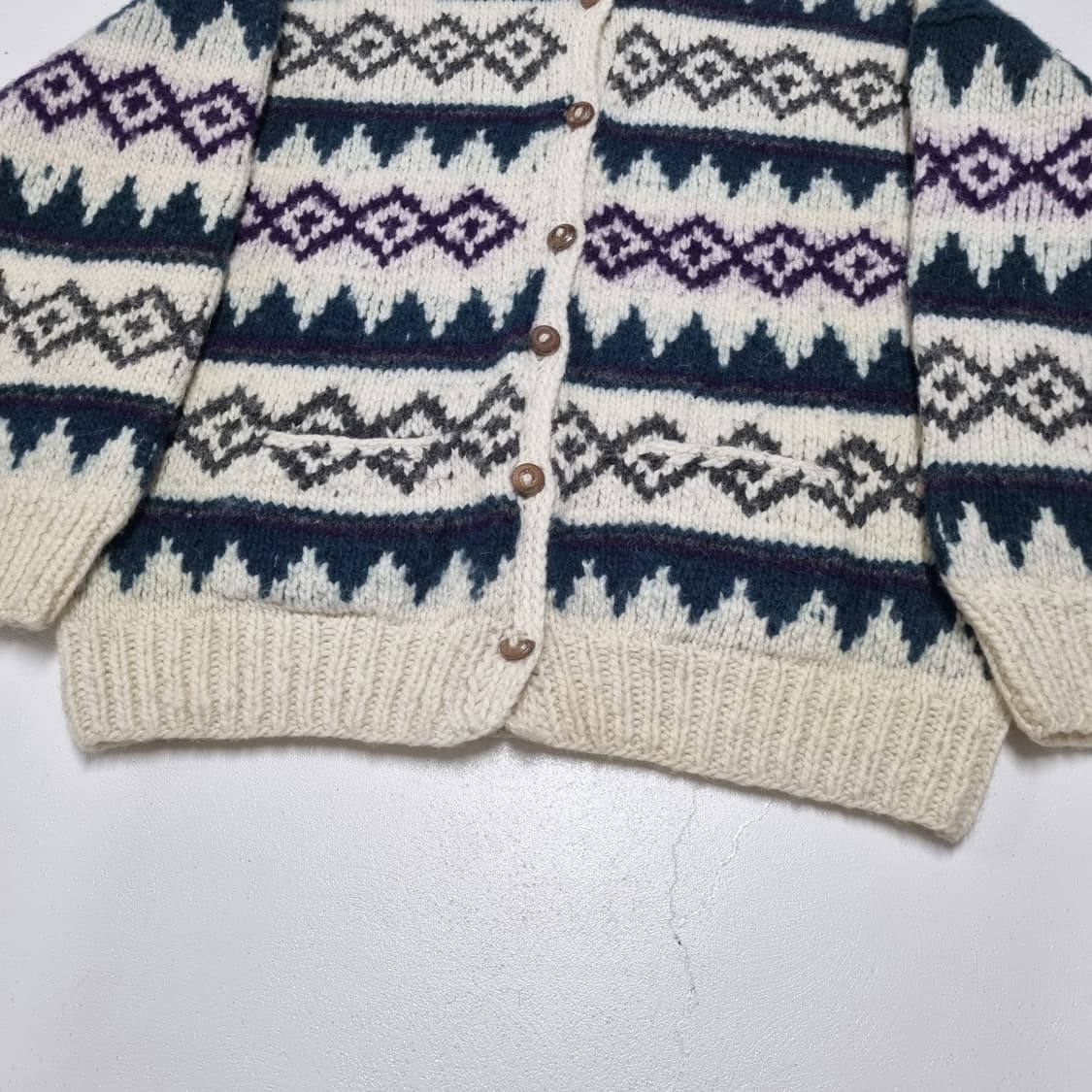 80S VINTAGE 아즈텍 코위찬 가디건 - XL 상품이미지5