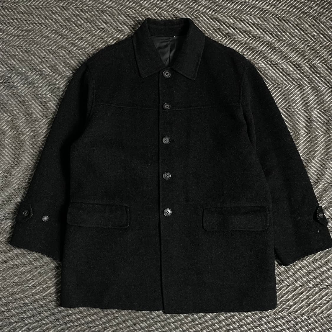 캘빈 타운 미니멀 박시핏 모직 하프 코트y 4918 상품이미지2