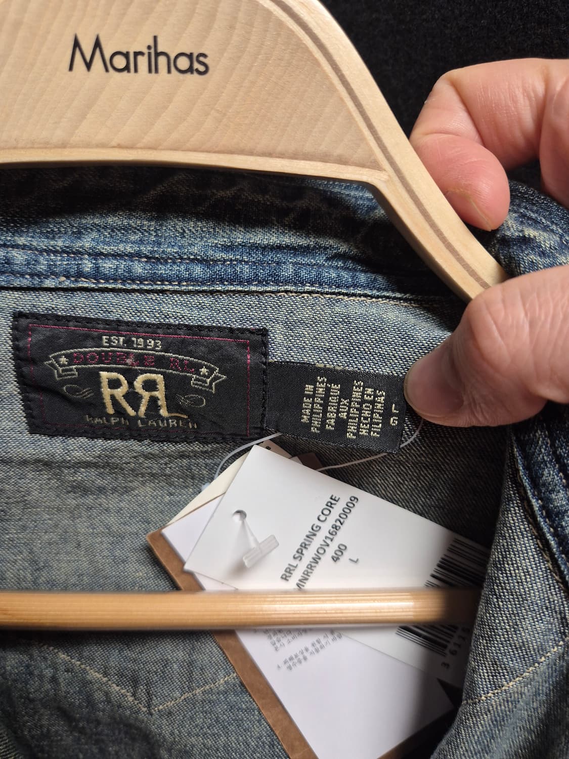 (새상품) RRL 더블알엘 다크워시 웨스턴셔츠 L 상품이미지4