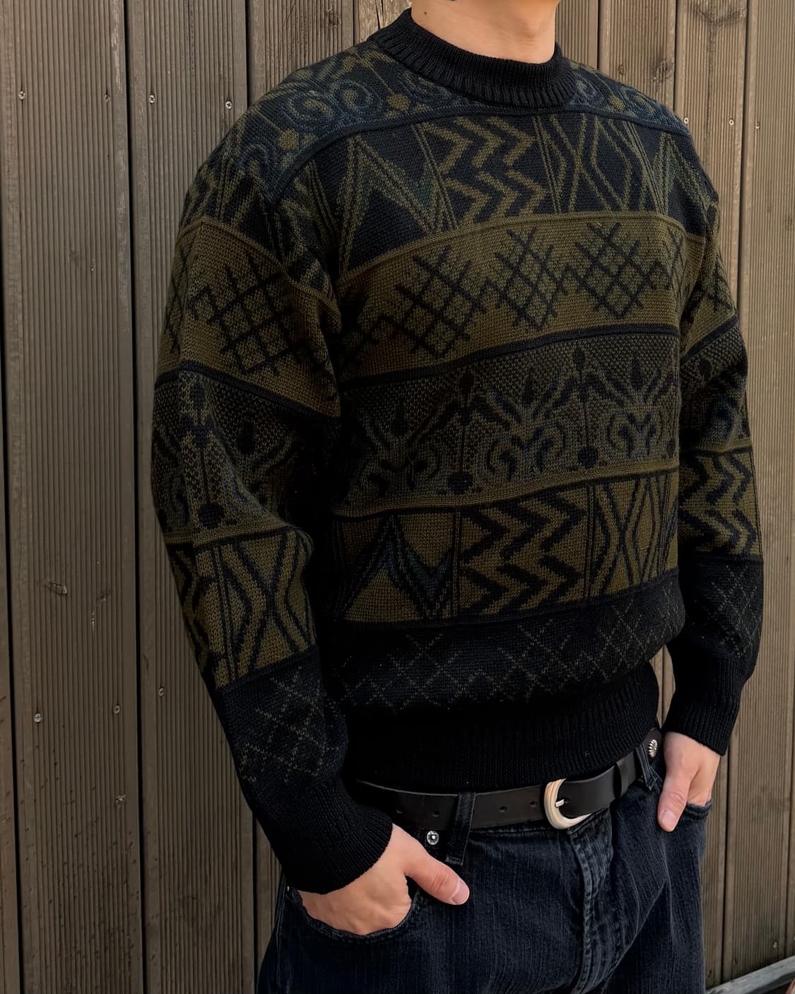 Japanese 올드스쿨 패턴 니트 스웨터 상품이미지3