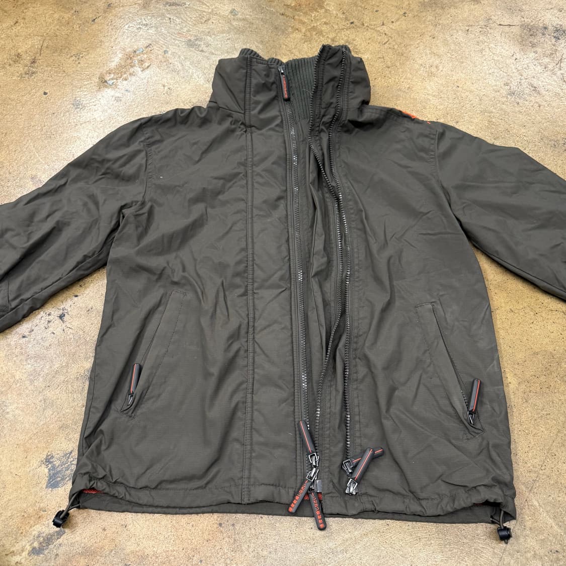 [정품/S] 슈퍼드라이 브라운 컬러 봄버 자켓 b14 상품이미지3