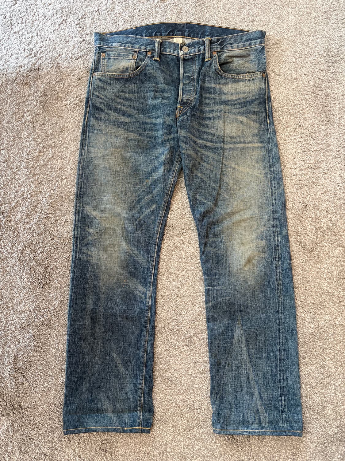 RRL 더블알엘 로우스트레이트 워싱 데님 32x32 USA 상품이미지1