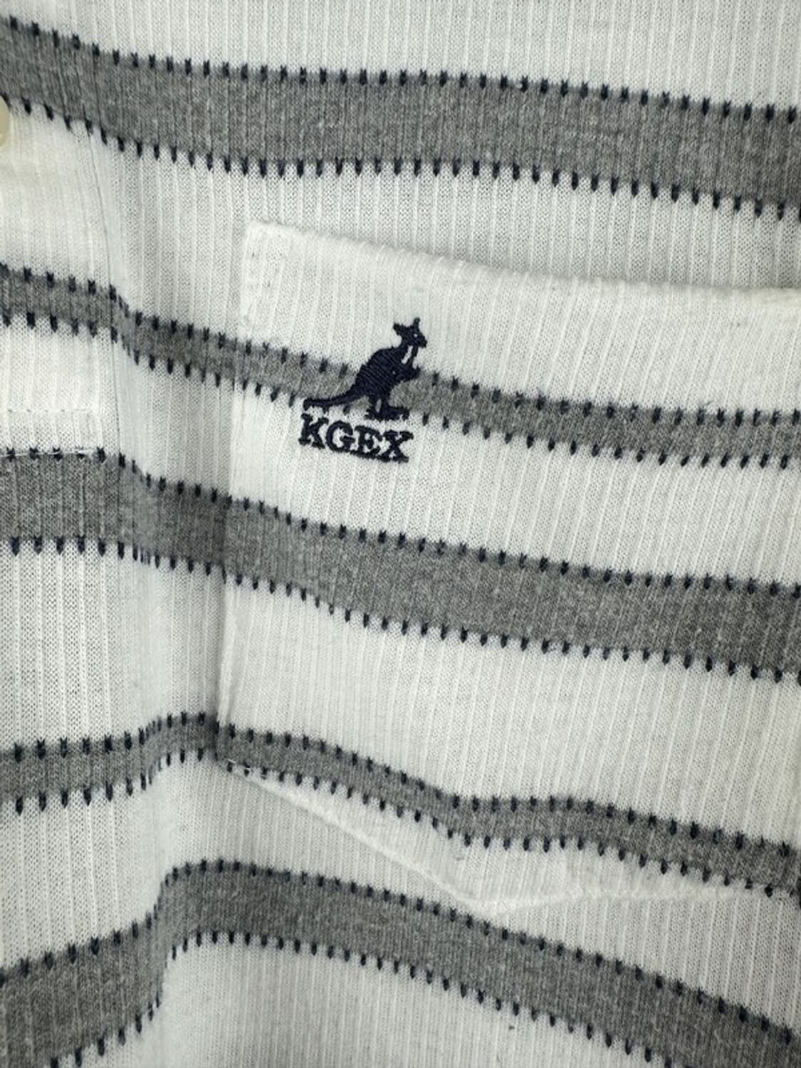 [M] KANGOL 캉골 자수로고 스트라이프 긴팔카라티 상품이미지3