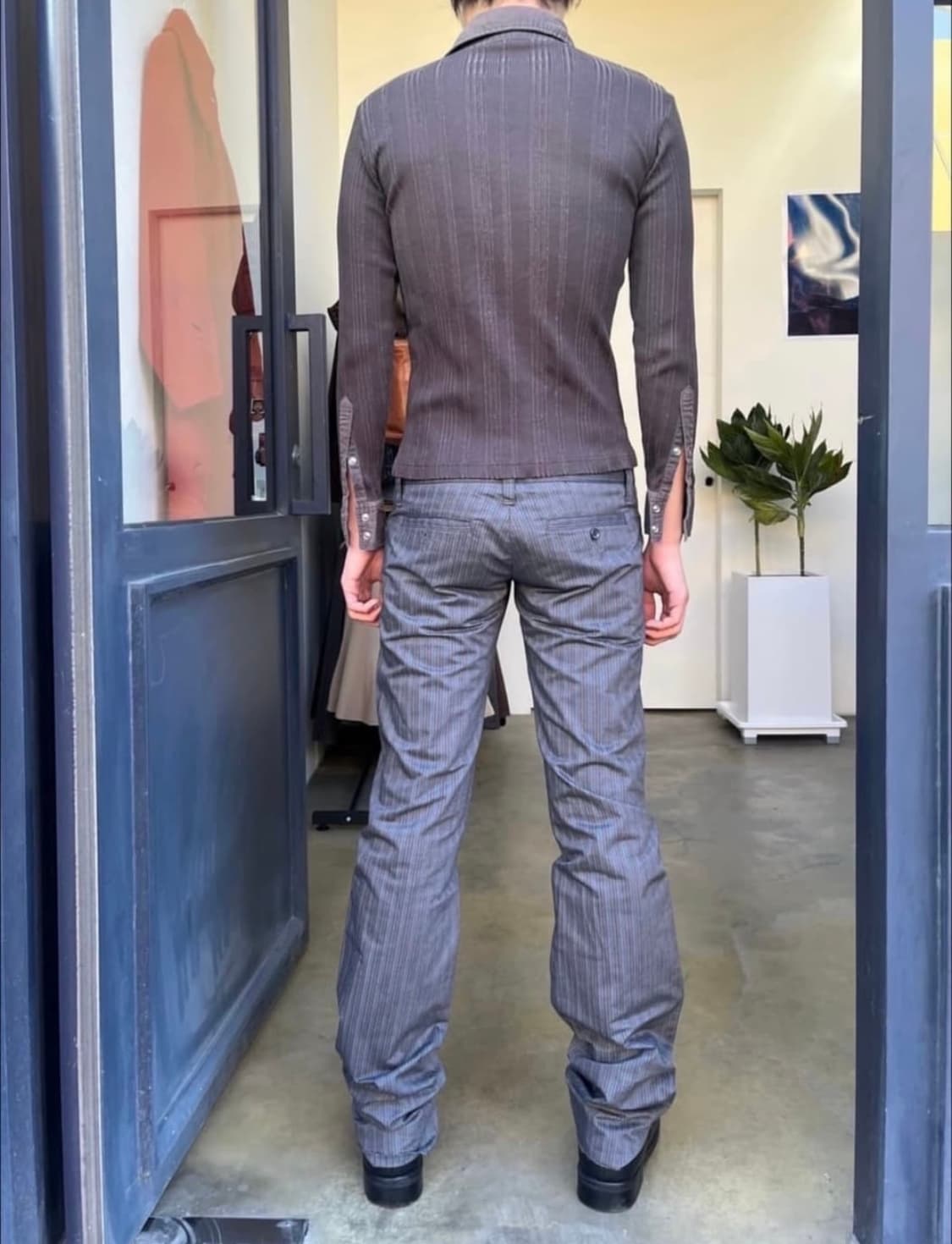 d&g striped double waist pants 상품이미지1