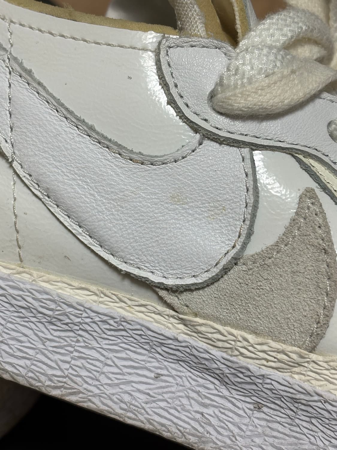 (235)나이키 X 사카이 블레이저 로우 화이트 페이턴트 레더 상품이미지5