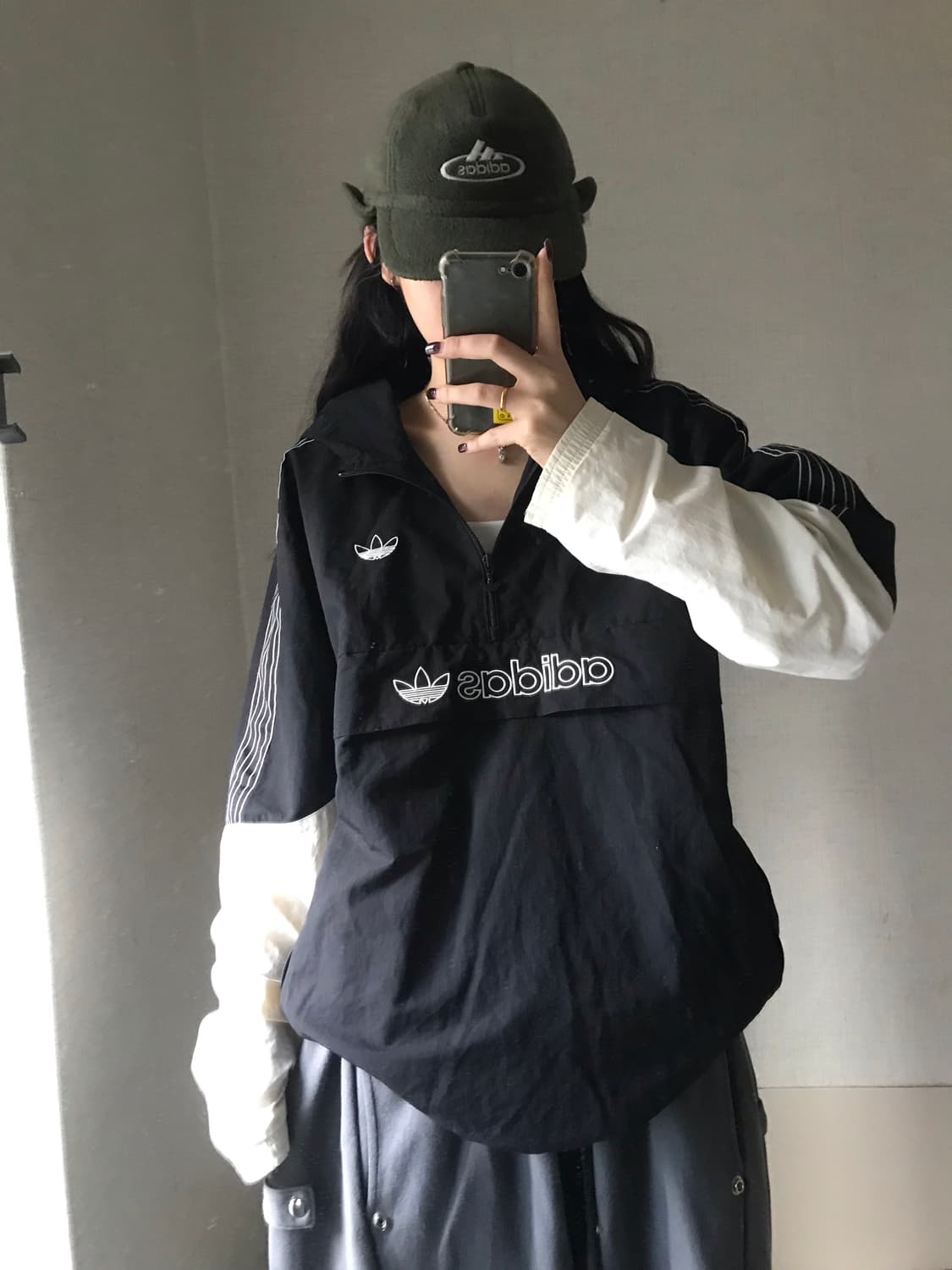 아디다스 레이어드 바람막이 반집업 상품이미지1