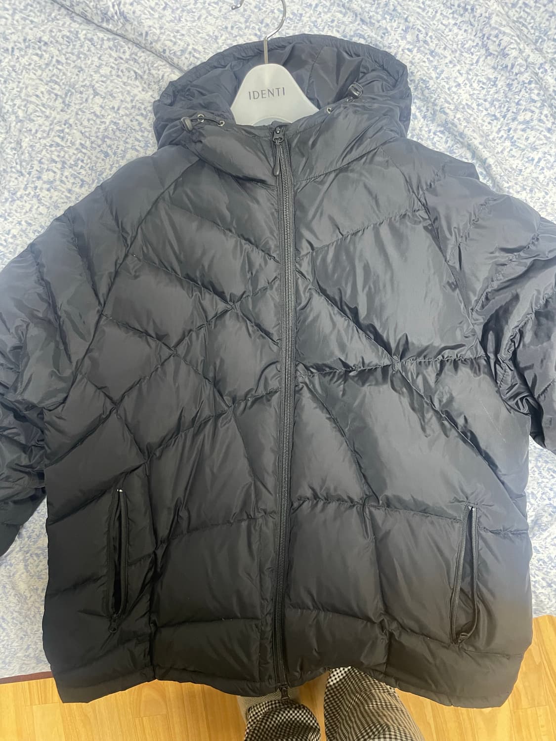 (4) 해칭룸 웹 구스다운 경량패딩 블랙 상품이미지1