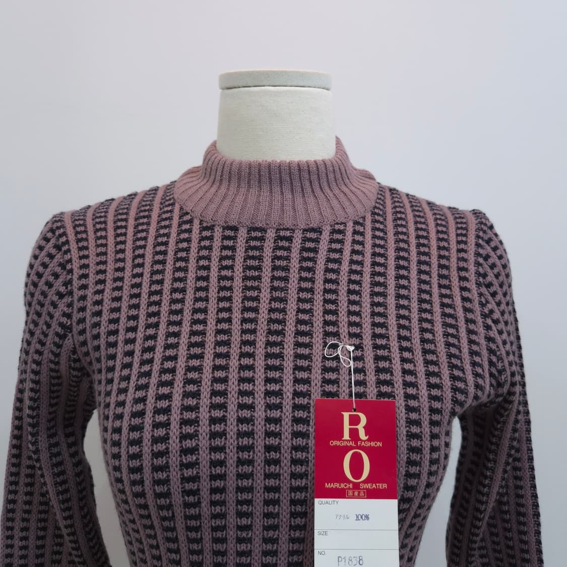 로즈핑크 레트로 슬림핏 반목 니트 상품이미지3