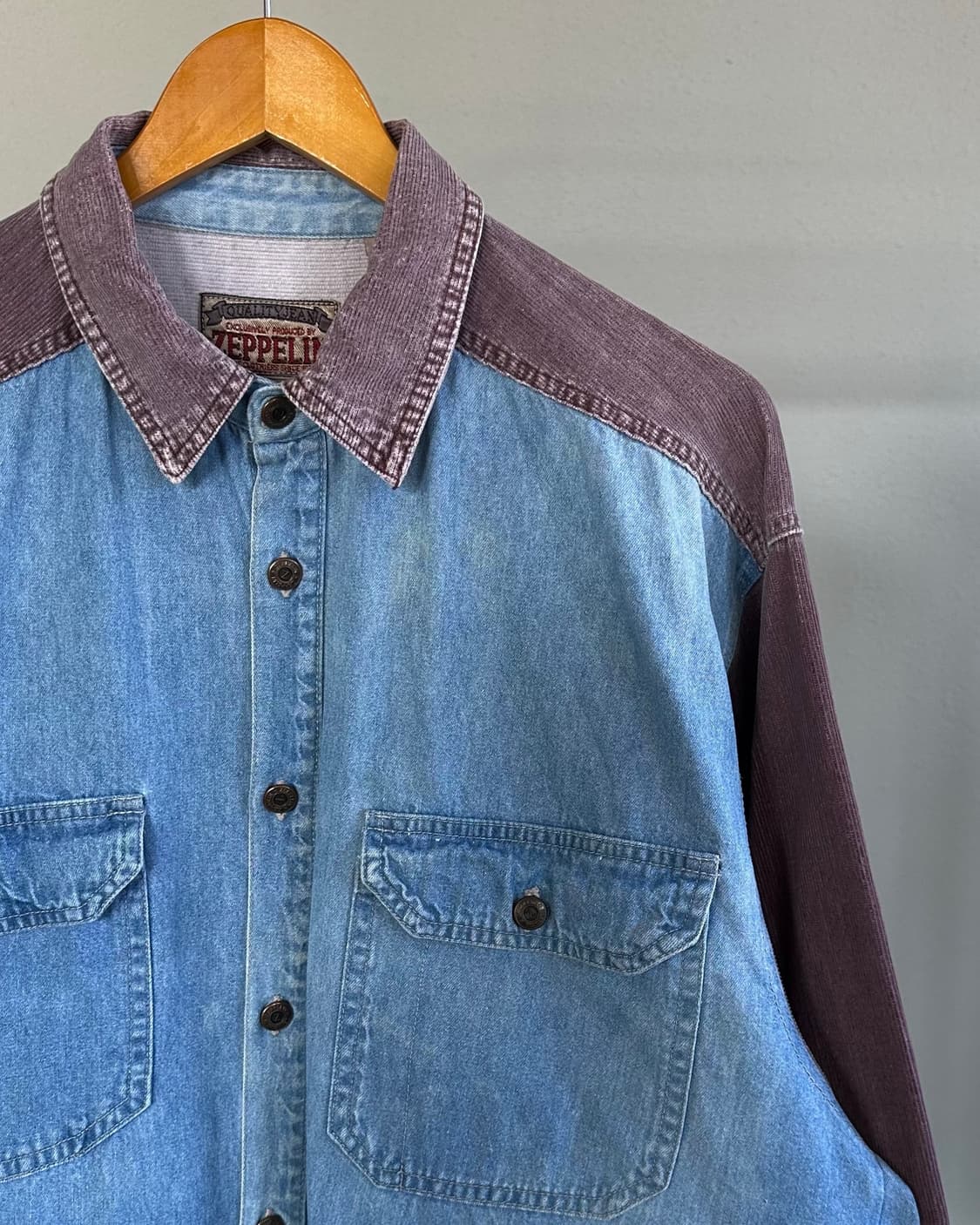 [XL]zeppelin 90s 빈티지 코듀로이 데님 셔츠 상품이미지2