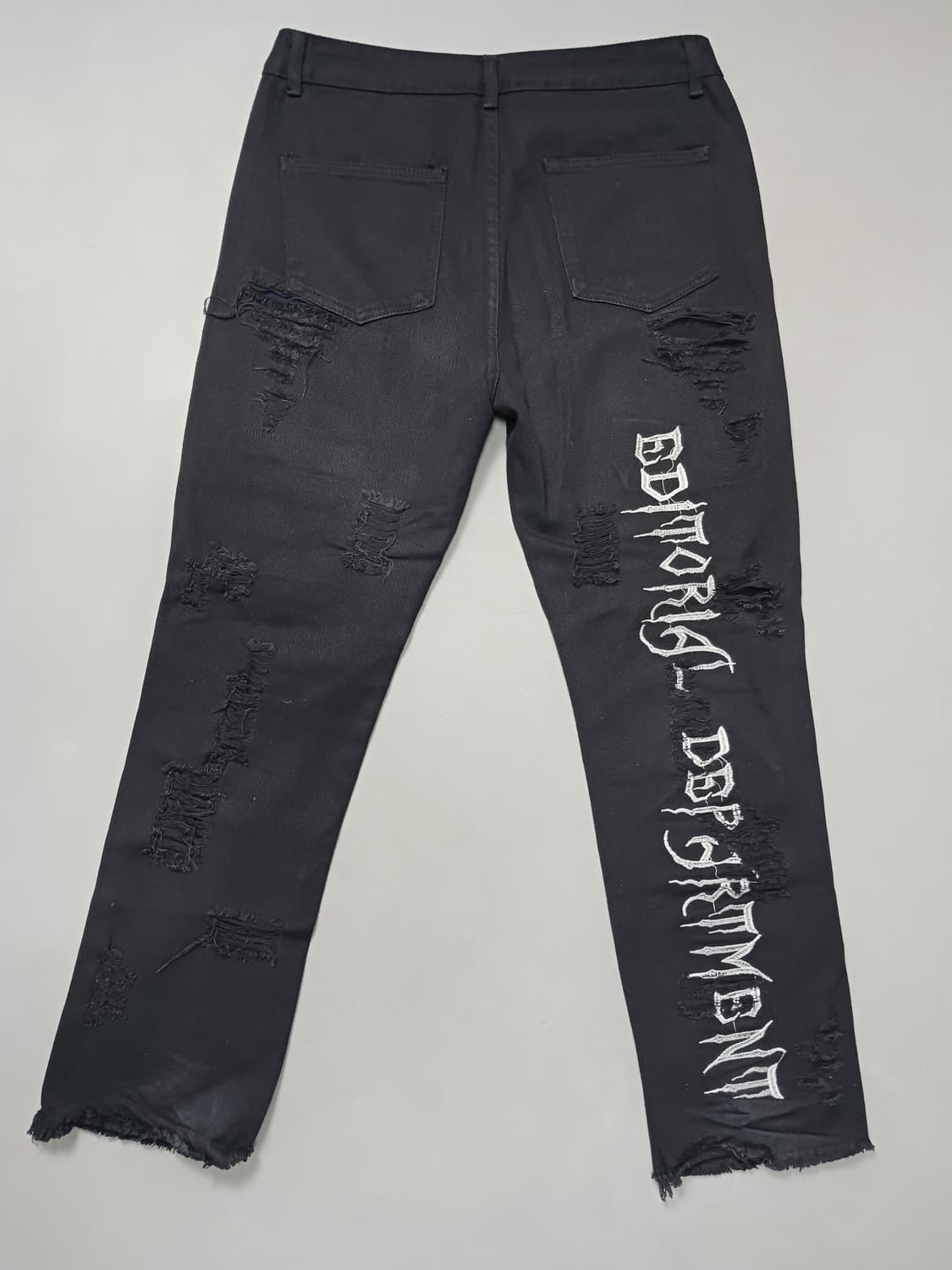 [33] 빈티지 레터링 디스 블랙진 청바지 상품이미지1