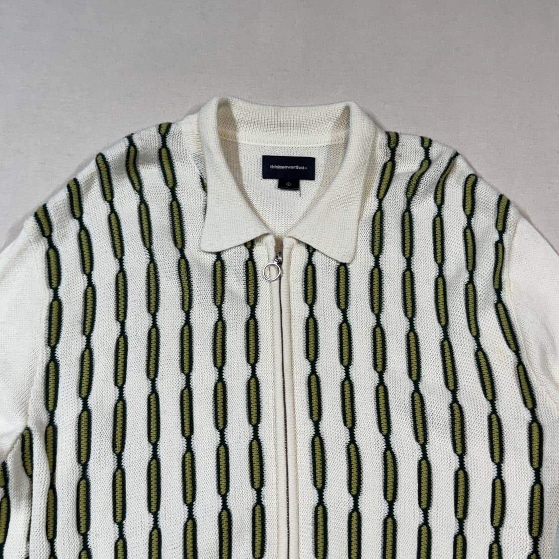 L) 디스이즈네버댓 체인 폴로 니트 집업 상품이미지3