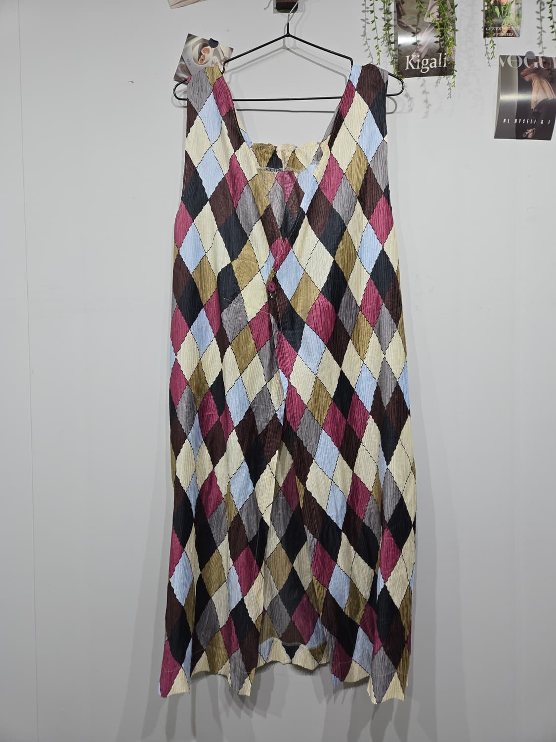 이세이미야케 다이아몬드 패턴 플리츠 롱 조끼 상품이미지3