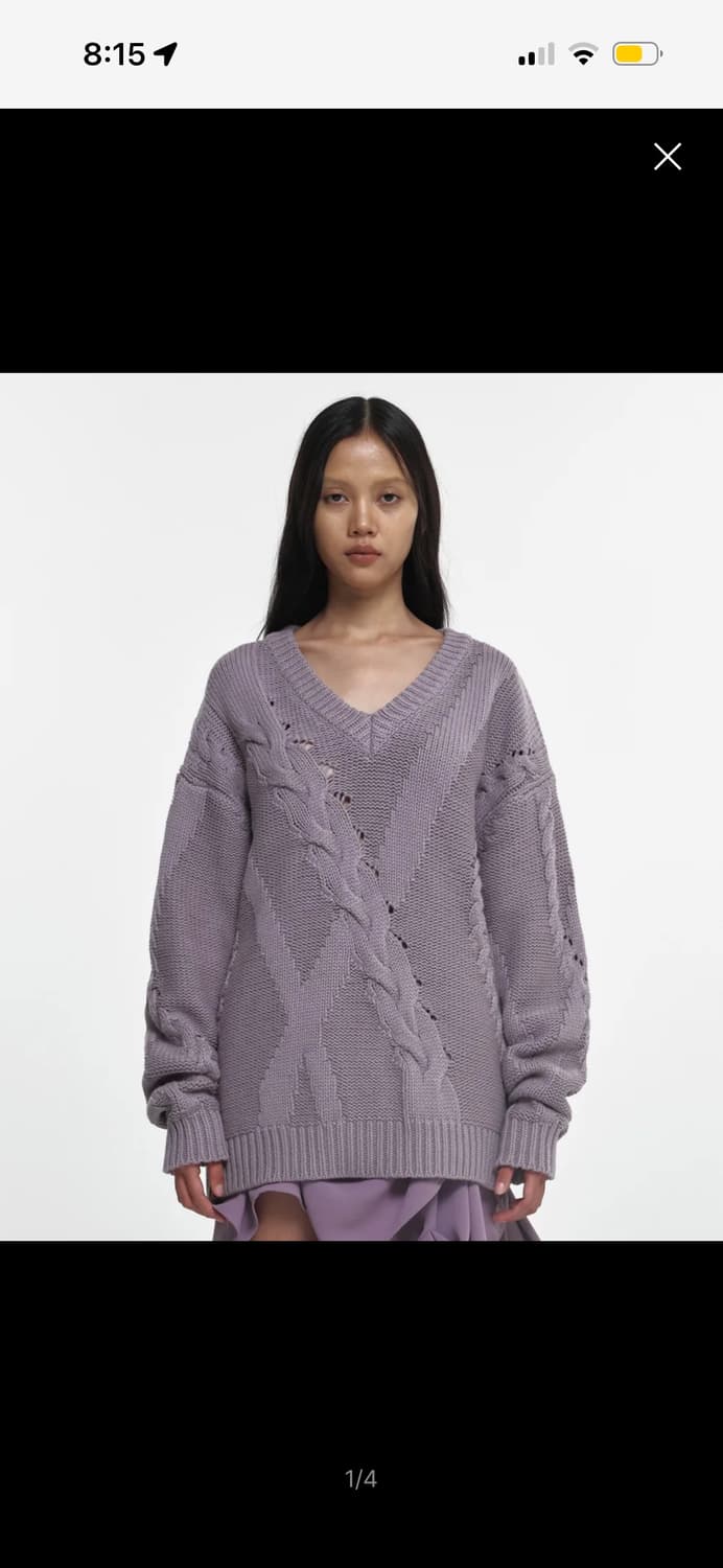 나체 믹스드 트위스트 니트 1사이즈 상품이미지1