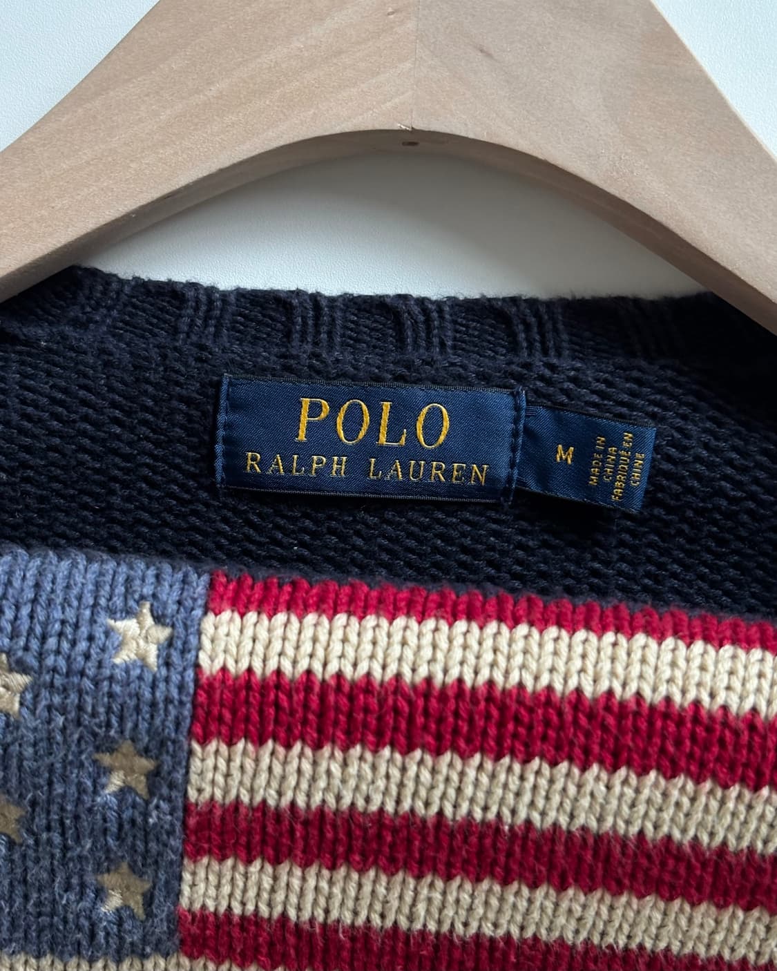 Polo 폴로 랄프로렌 신형 성조기자수 네이비컬러 크루넥 니트 상품이미지4