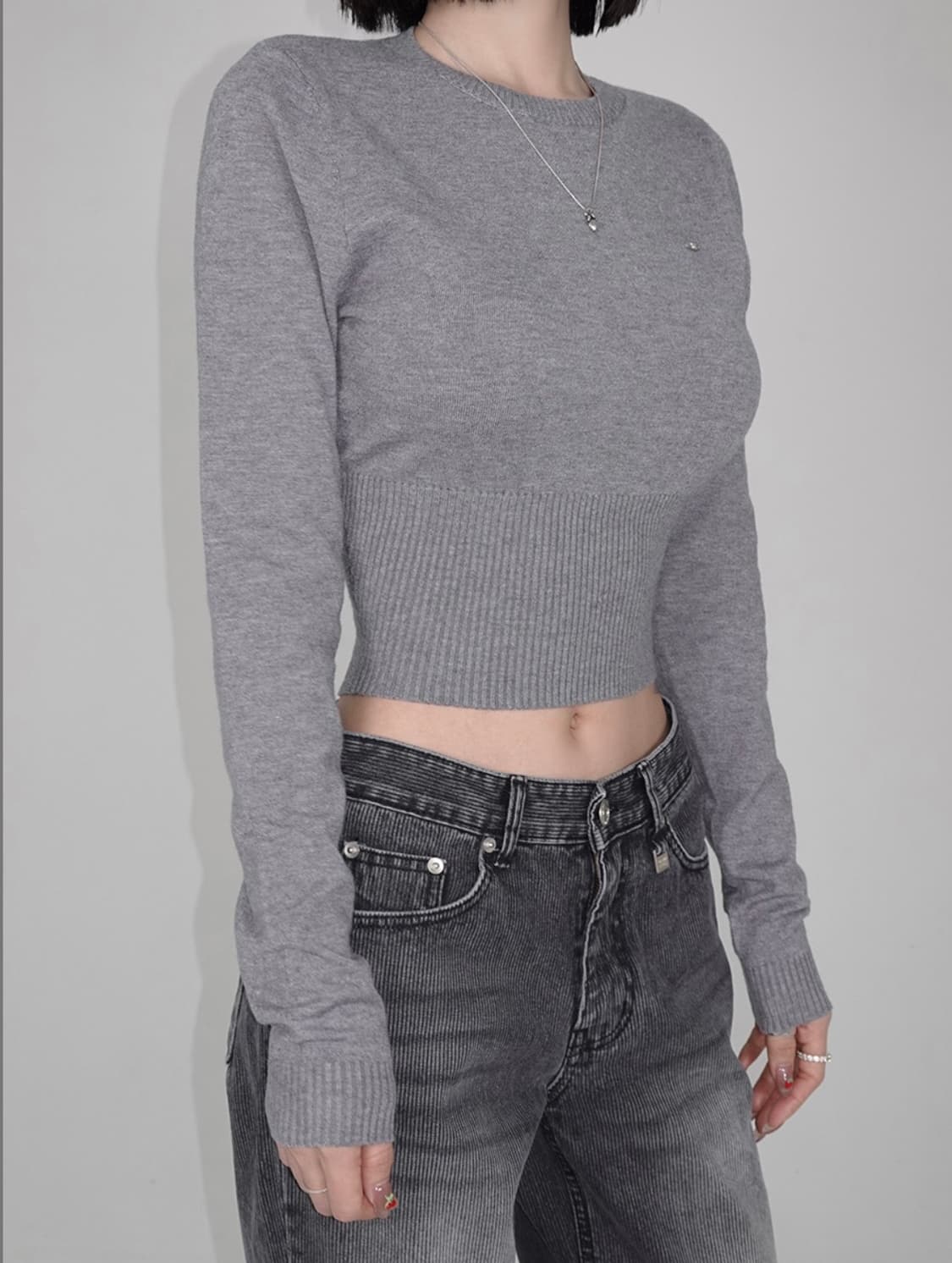 (새상품) 페일제이드 피티드 레이온 니트 블랙  상품이미지3