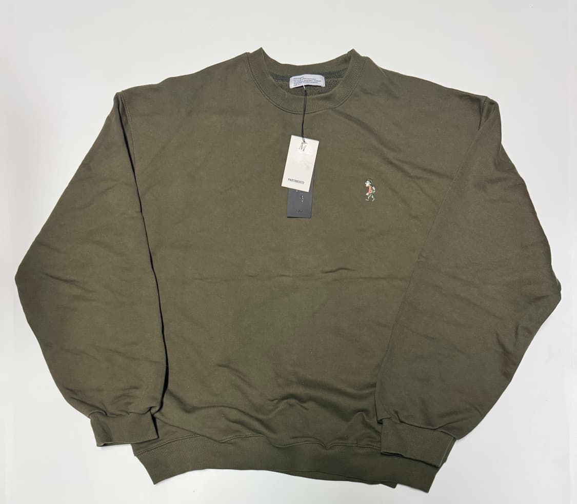 <새상품> 파르티멘토 하이킹 오저핏 맨투맨 2XL~XL 카키 상품이미지1