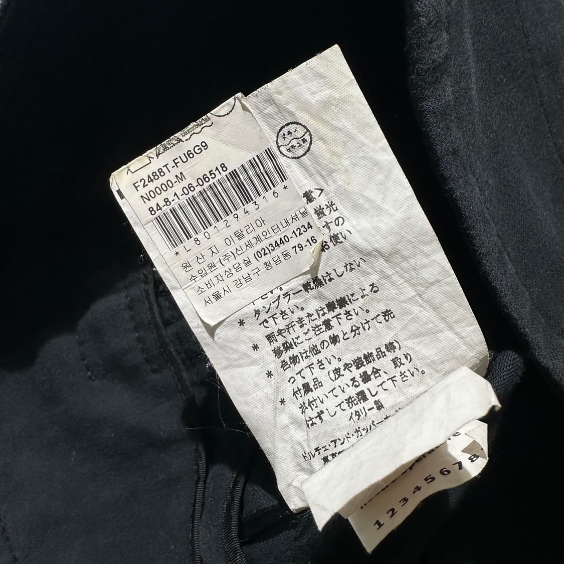 (매장판) 돌체 앤 가바나 코튼 더블 자켓 상품이미지10