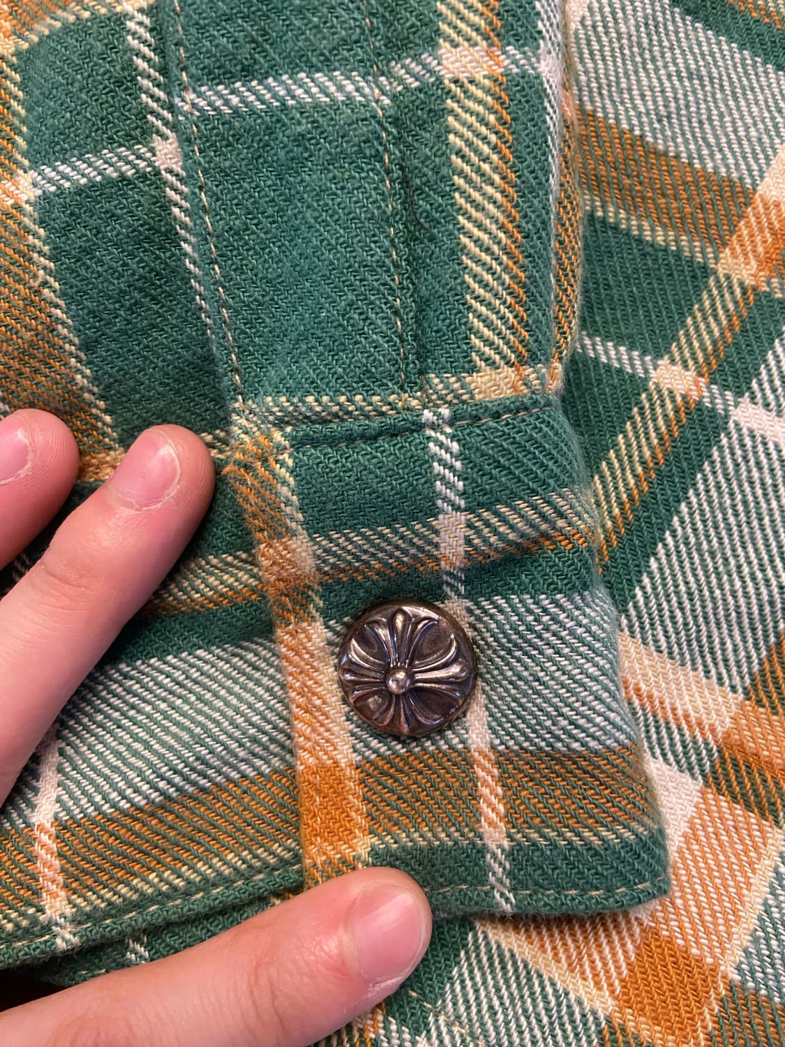 크롬하츠 레터링 체크 누빔셔츠 사이즈 m 상품이미지7