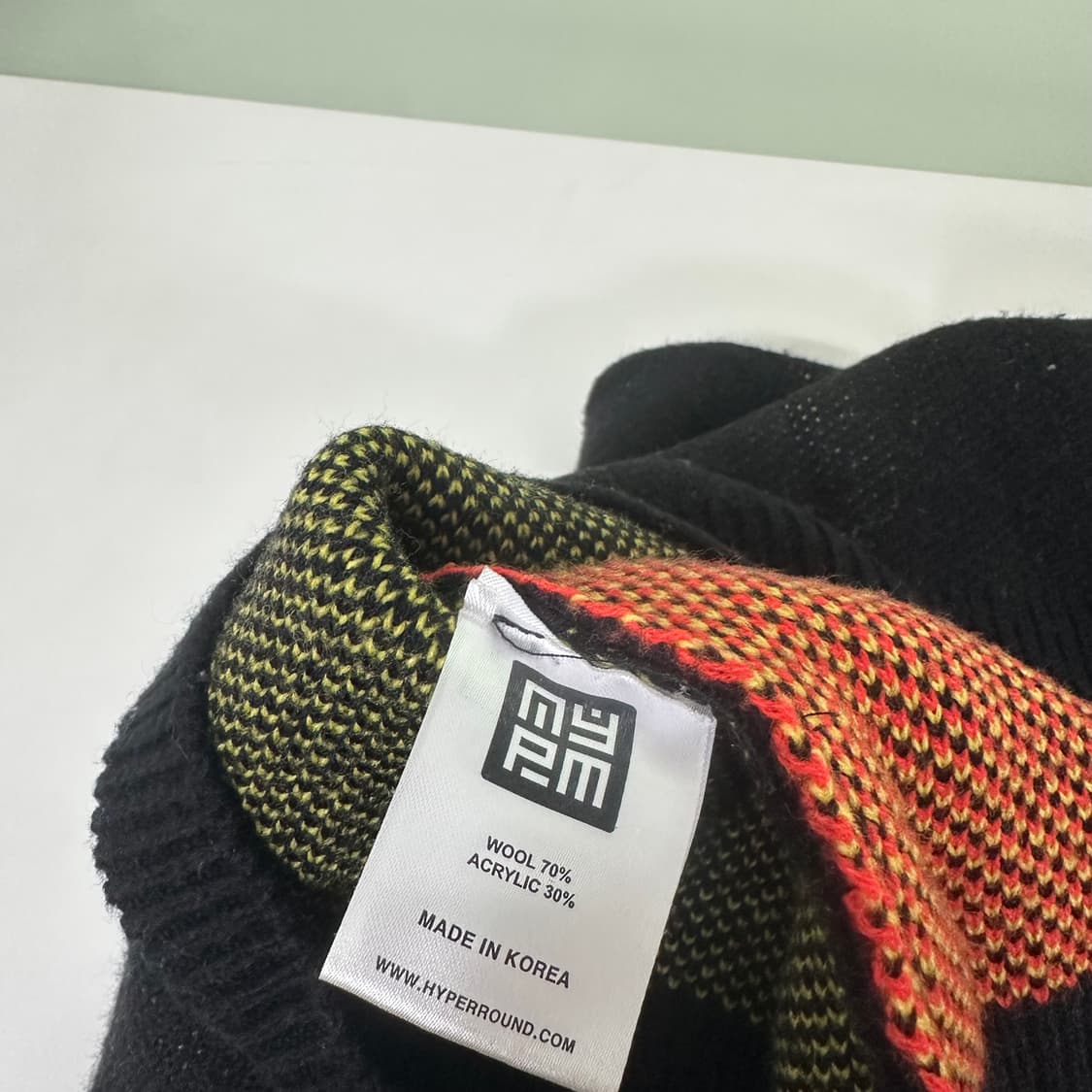 S 네스티팜 블랙 불꽃로고 니트 상품이미지6