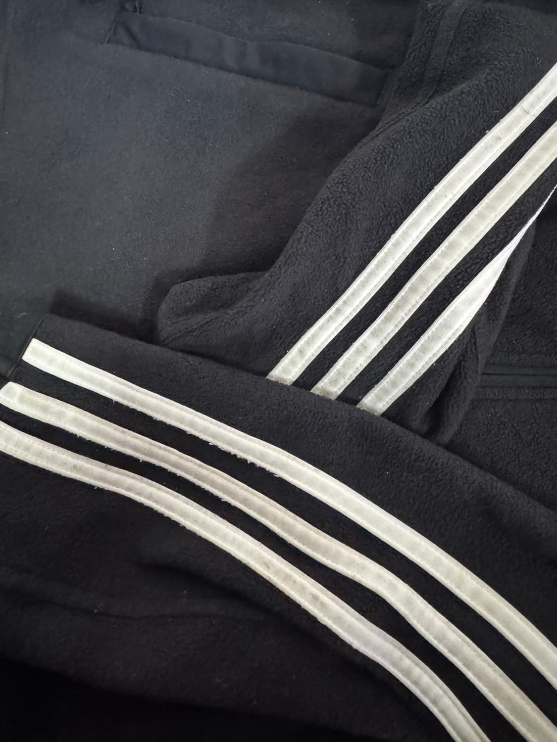 희귀!! 일본 아디다스 올드스쿨 플리스 집업 져지 L 블랙 상품이미지5